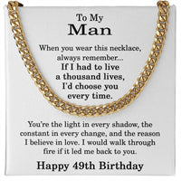 Load image into Gallery viewer, 49th Birthday Gift for Him - To My Man Necklace
