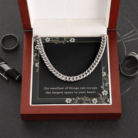 Load image into Gallery viewer, Soon to Be Dad Necklace Expecting Father Gift Christmas Gift Fathers Day Birthday The Smallest of Things Can Occupy the Largest Space in Your Heart Cuban Link Chain ShineOn Fulfillment
