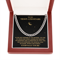 Load image into Gallery viewer, Cuban Link Chain for Boyfriend, To My Moon and Stars Necklace for Husband, Valentines Day Gifts for Men
