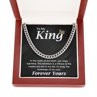 Load image into Gallery viewer, To My King Necklace for Men, To My Man Necklace, Cuban Link Chain for Him for Birthday, Anniversary Jewelry for Men
