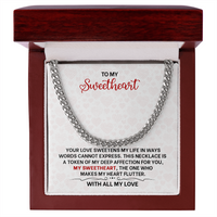 Load image into Gallery viewer, Cuban Link Chain for Husband, Anniversary Jewelry for Men, To My Sweetheart Necklace
