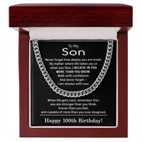 Load image into Gallery viewer, 100th Birthday Gifts for Son - To My Son Necklace
