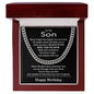 Birthday Gifts for Son - To My Son Necklace Stainless Steel Cuban Link Chain