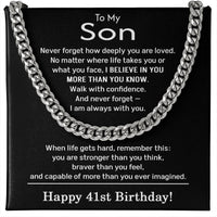Load image into Gallery viewer, 41st Birthday Gifts for Son - To My Son Necklace
