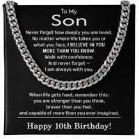 Load image into Gallery viewer, 10th Birthday Gifts for Son - To My Son Necklace

