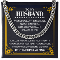 Load image into Gallery viewer, To My Husband from Wife Necklace, Stainless Steel Cuban Link Chain - Gift for Husband

