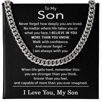 Load image into Gallery viewer, To My Son Necklace Stainless Steel Cuban Link Chain

