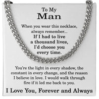 Load image into Gallery viewer, To My Man Gifts - Necklace for Husband from Wife - Gift Ideas for Boyfriend - To My Man Jewelry
