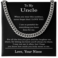 Load image into Gallery viewer, Polished stainless steel Cuban link chain for uncle from niece in a luxury
