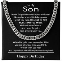 Load image into Gallery viewer, Birthday Gifts for Son - To My Son Necklace Stainless Steel Cuban Link Chain
