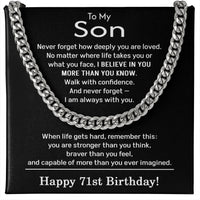Load image into Gallery viewer, 71st Birthday Gifts for Son - To My Son Necklace
