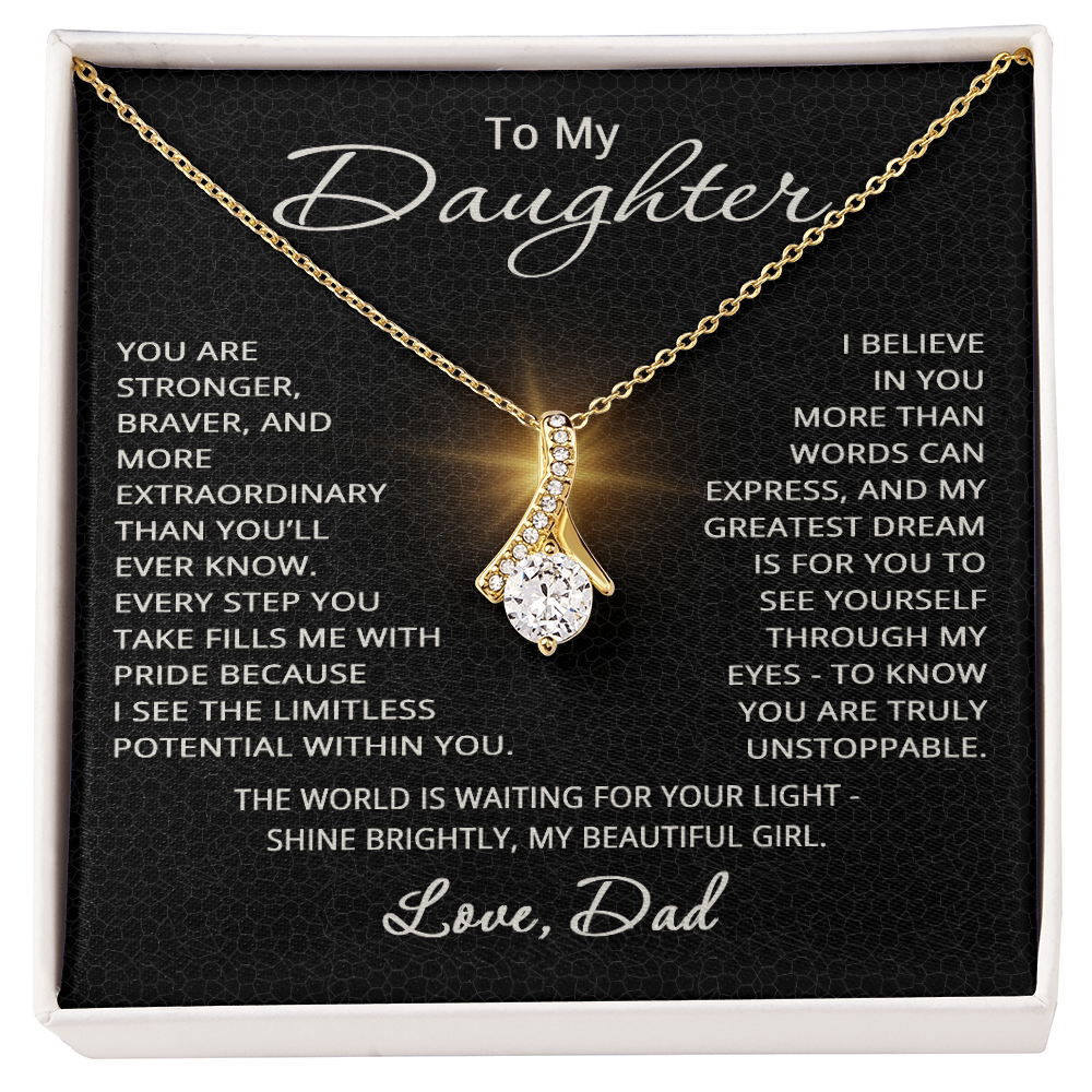 To My Daughter Necklace from Dad Daughter Gift from Father to  Daughter Jewelry with Pendant Braver Stronger