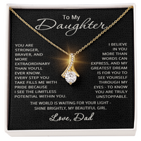 Load image into Gallery viewer, To My Daughter Necklace from Dad Daughter Gift from Father to  Daughter Jewelry with Pendant Braver Stronger
