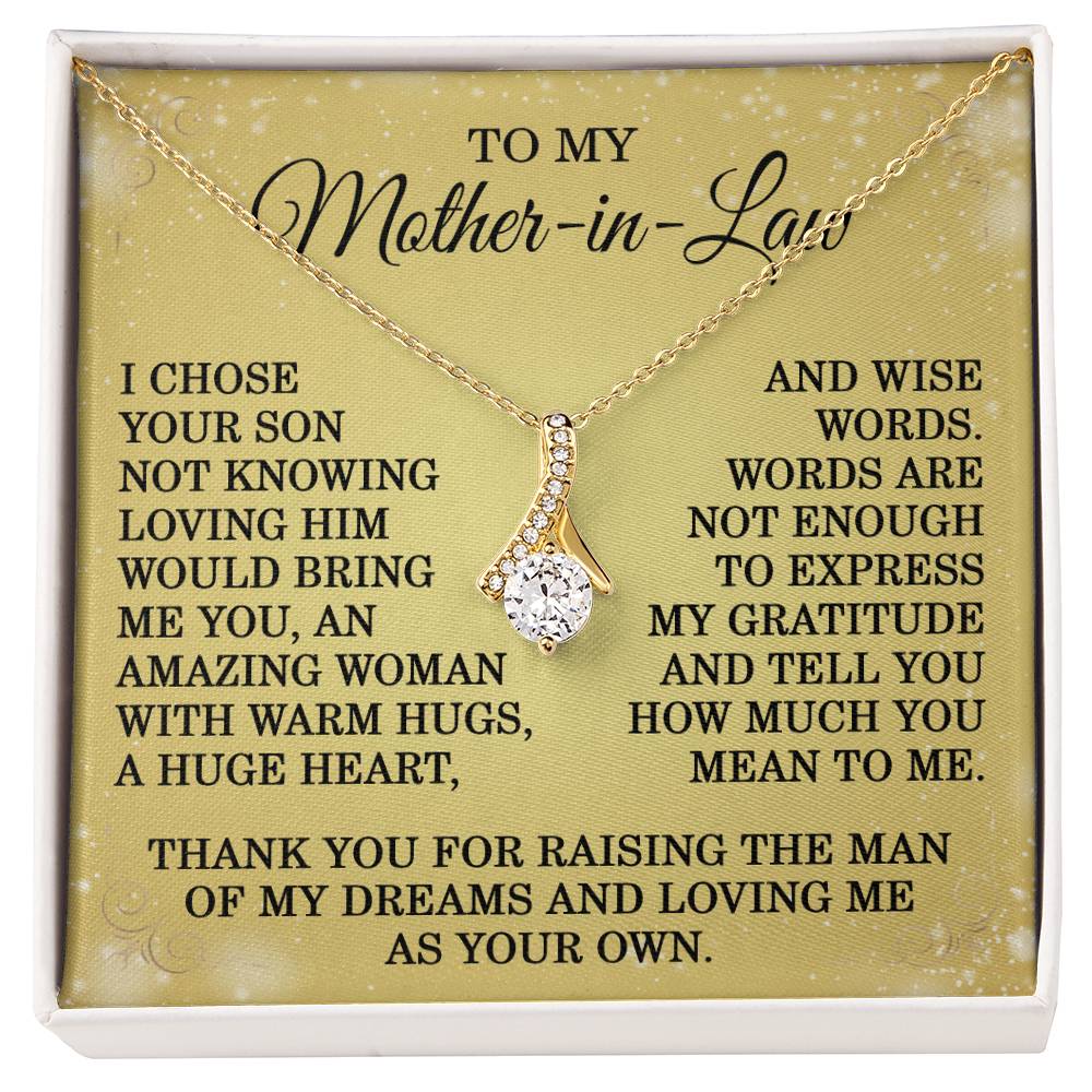 To My Mother-in-Law Necklace Mother-in-Law Christmas Gifts from Daughter-in-Law