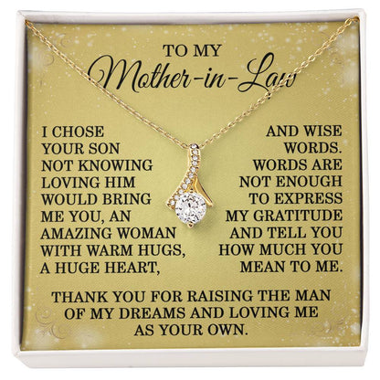 To My Mother-in-Law Necklace Mother-in-Law Christmas Gifts from Daughter-in-Law