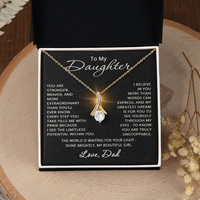 Load image into Gallery viewer, To My Daughter Necklace from Dad Daughter Gift from Father to  Daughter Jewelry with Pendant Braver Stronger
