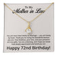 72nd Birthday Gifts for Mother in Law - To My Mother in Law Necklace