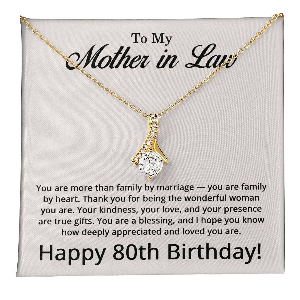 80th Birthday Gifts for Mother in Law - To My Mother in Law Necklace