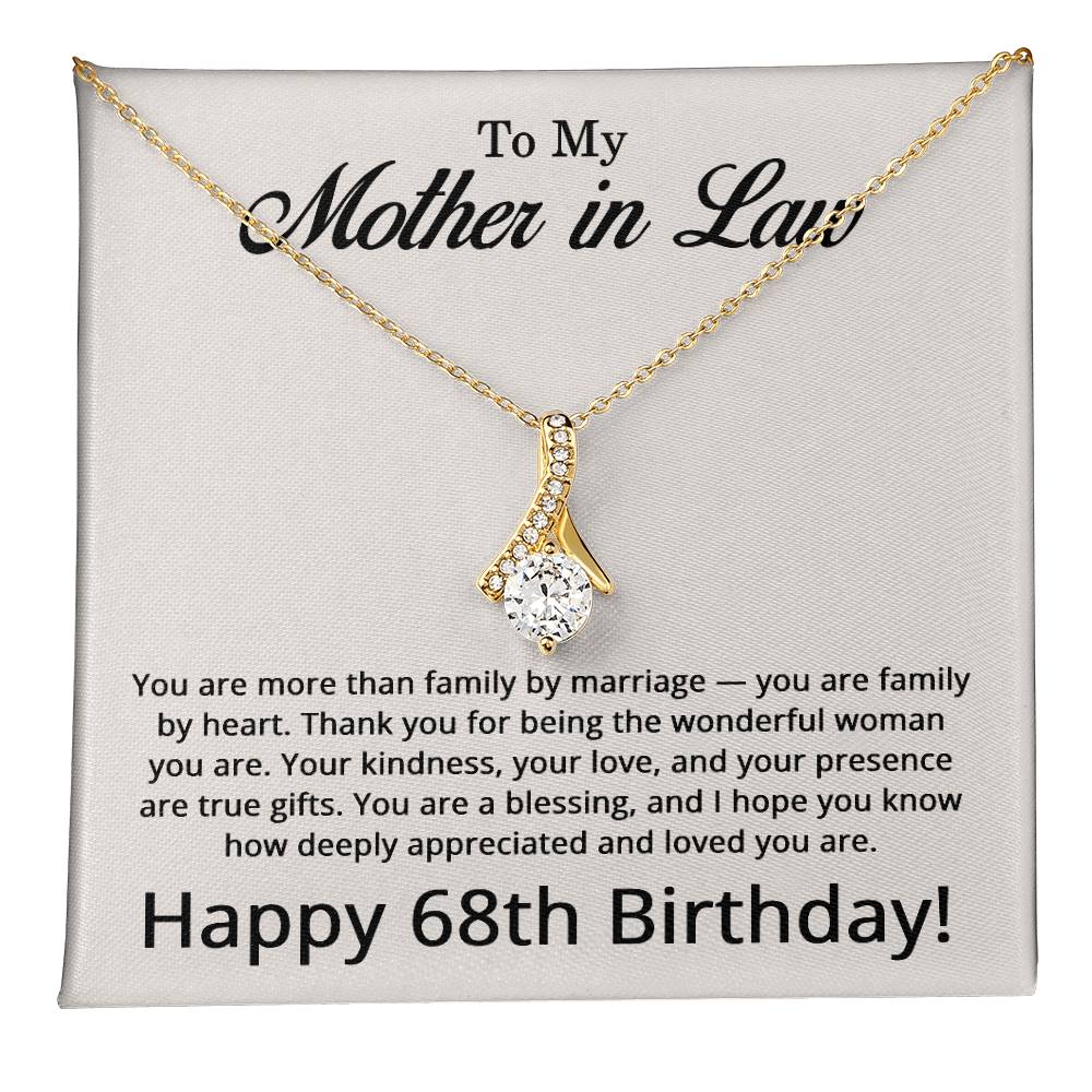 68th Birthday Gifts for Mother in Law - To My Mother in Law Necklace