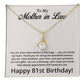 81st Birthday Gifts for Mother in Law - To My Mother in Law Necklace