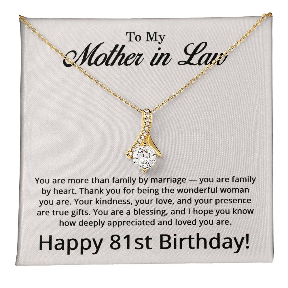 81st Birthday Gifts for Mother in Law - To My Mother in Law Necklace