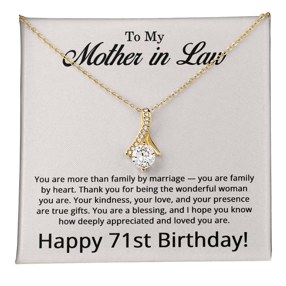 71st Birthday Gifts for Mother in Law - To My Mother in Law Necklace