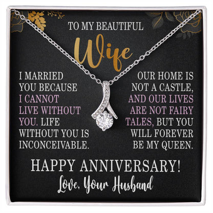 Anniversary Necklace for Wife Anniversary Gifts for Women I Cannot Live Without You Wife Alluring Beauty Necklace