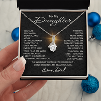 Load image into Gallery viewer, To My Daughter Necklace from Dad Daughter Gift from Father to  Daughter Jewelry with Pendant Braver Stronger
