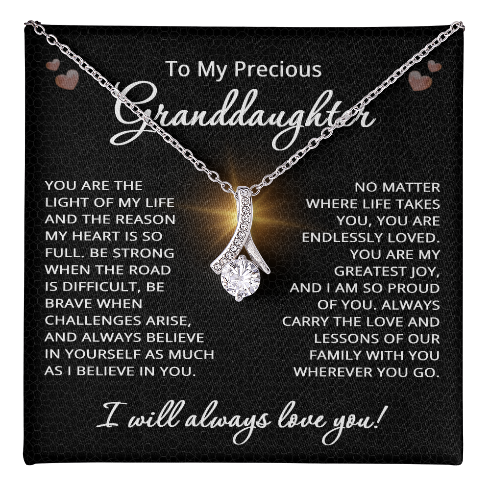To My Granddaughter Necklace from Grandpa Grandma Precious Granddaughter Gift Birthday Christmas Be Strong Brave from Grandmother Grandfather Grandparent