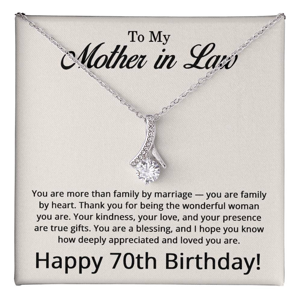 70th Birthday Gifts for Mother in Law - To My Mother in Law Necklace