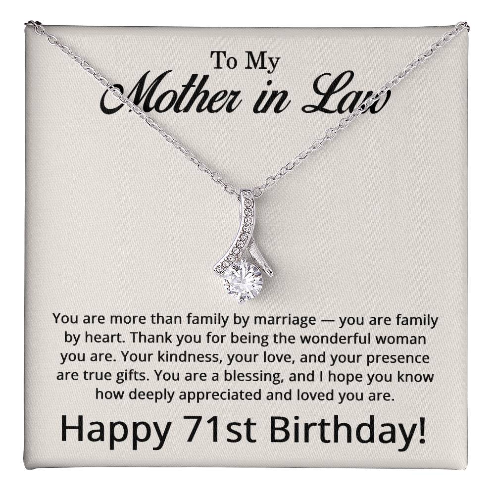 71st Birthday Gifts for Mother in Law - To My Mother in Law Necklace