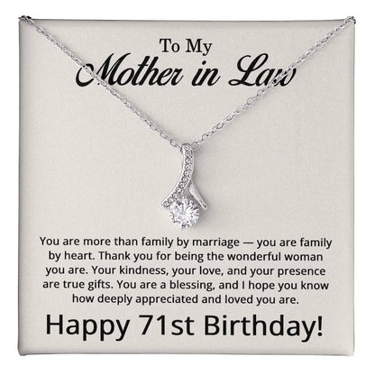 71st Birthday Gifts for Mother in Law - To My Mother in Law Necklace
