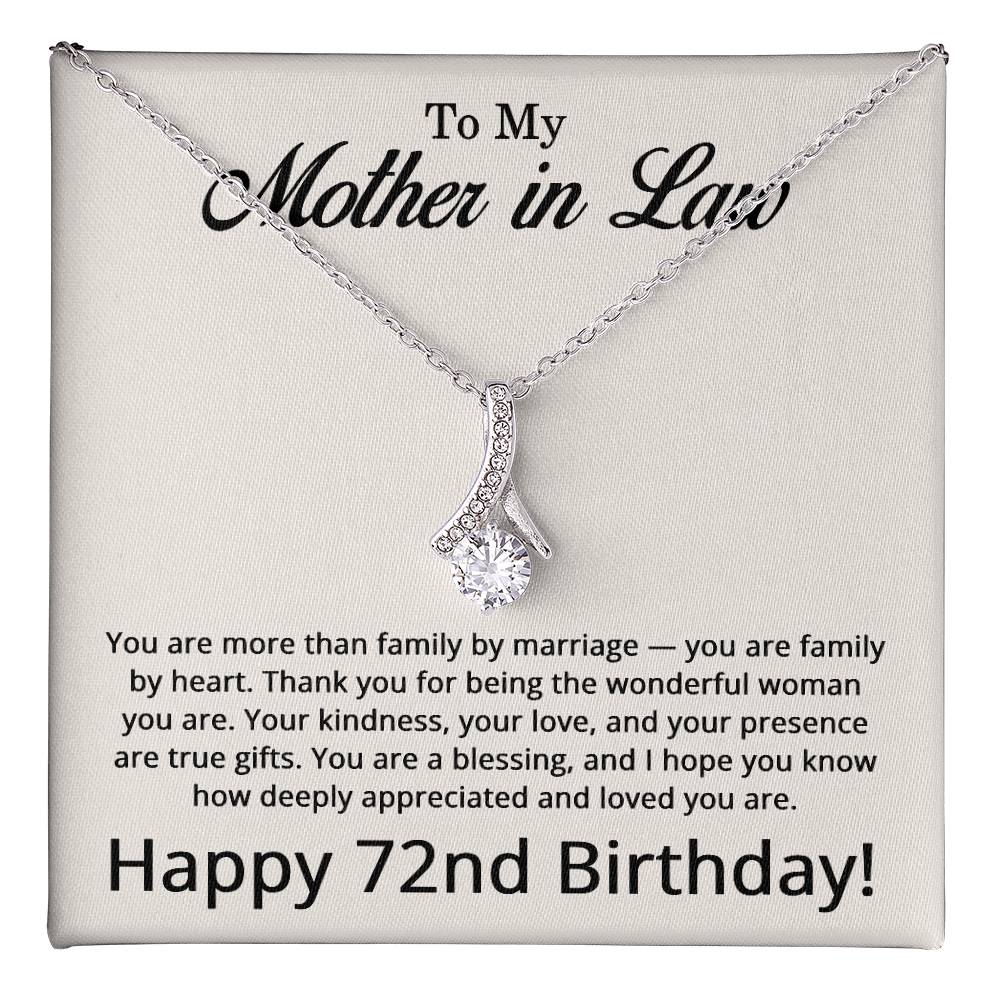 72nd Birthday Gifts for Mother in Law - To My Mother in Law Necklace