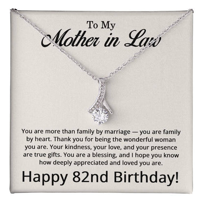 82nd Birthday Gifts for Mother in Law - To My Mother in Law Necklace