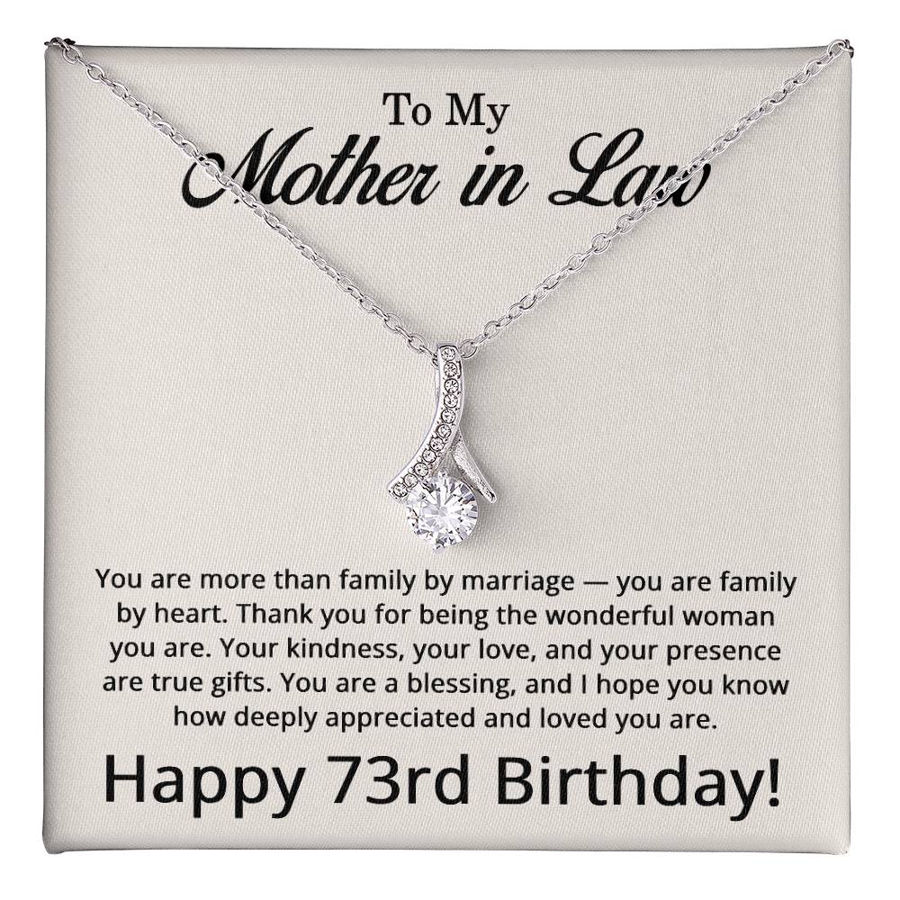73rd Birthday Gifts for Mother in Law - To My Mother in Law Necklace