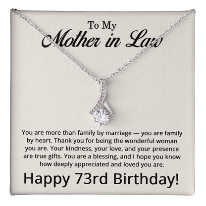 73rd Birthday Gifts for Mother in Law - To My Mother in Law Necklace
