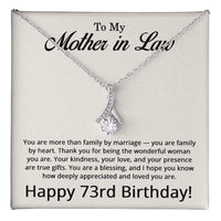 Load image into Gallery viewer, 73rd Birthday Gifts for Mother in Law - To My Mother in Law Necklace
