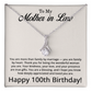 100th Birthday Gifts for Mother in Law - To My Mother in Law Necklace