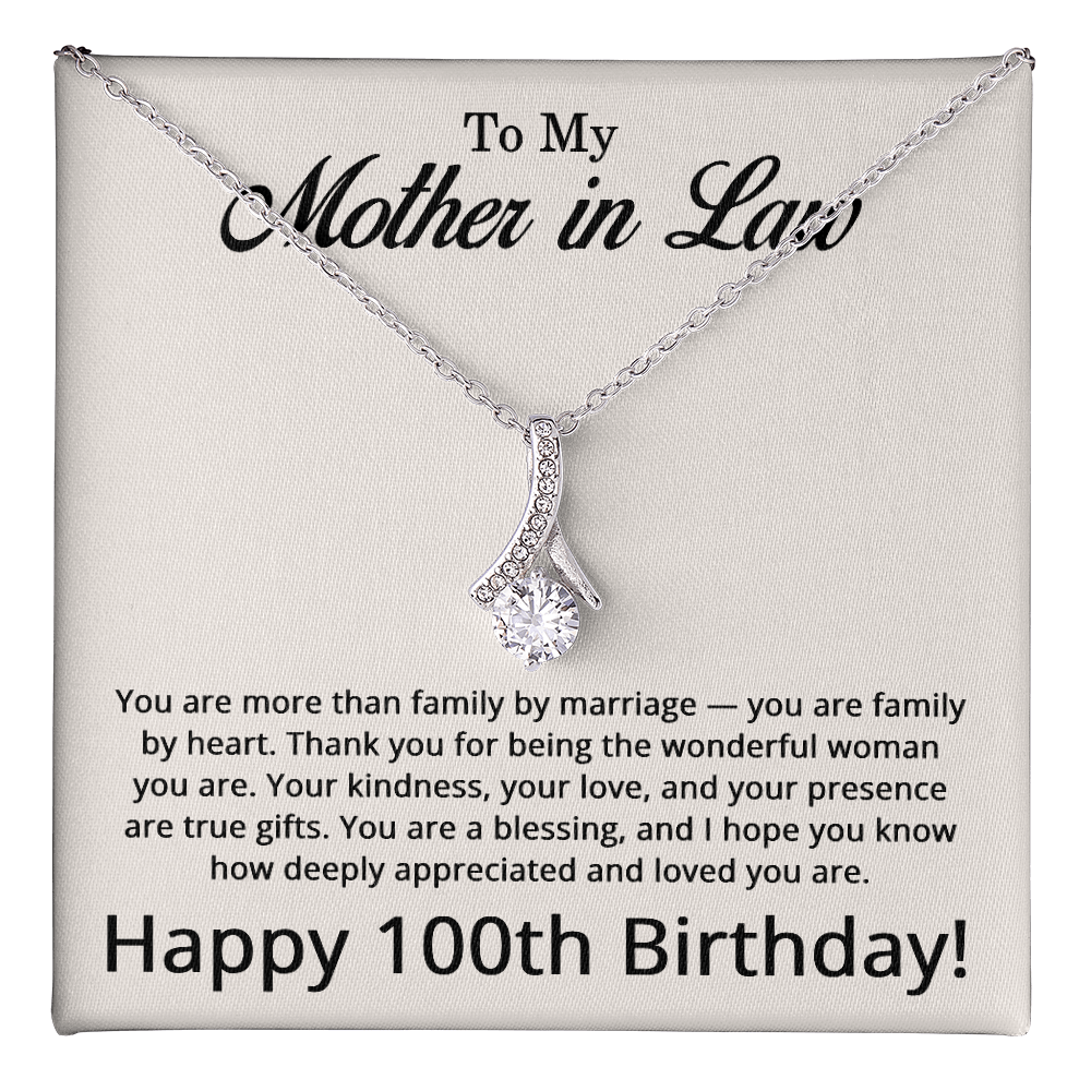 100th Birthday Gifts for Mother in Law - To My Mother in Law Necklace
