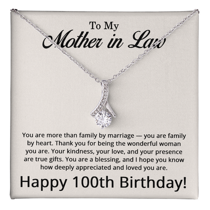 100th Birthday Gifts for Mother in Law - To My Mother in Law Necklace