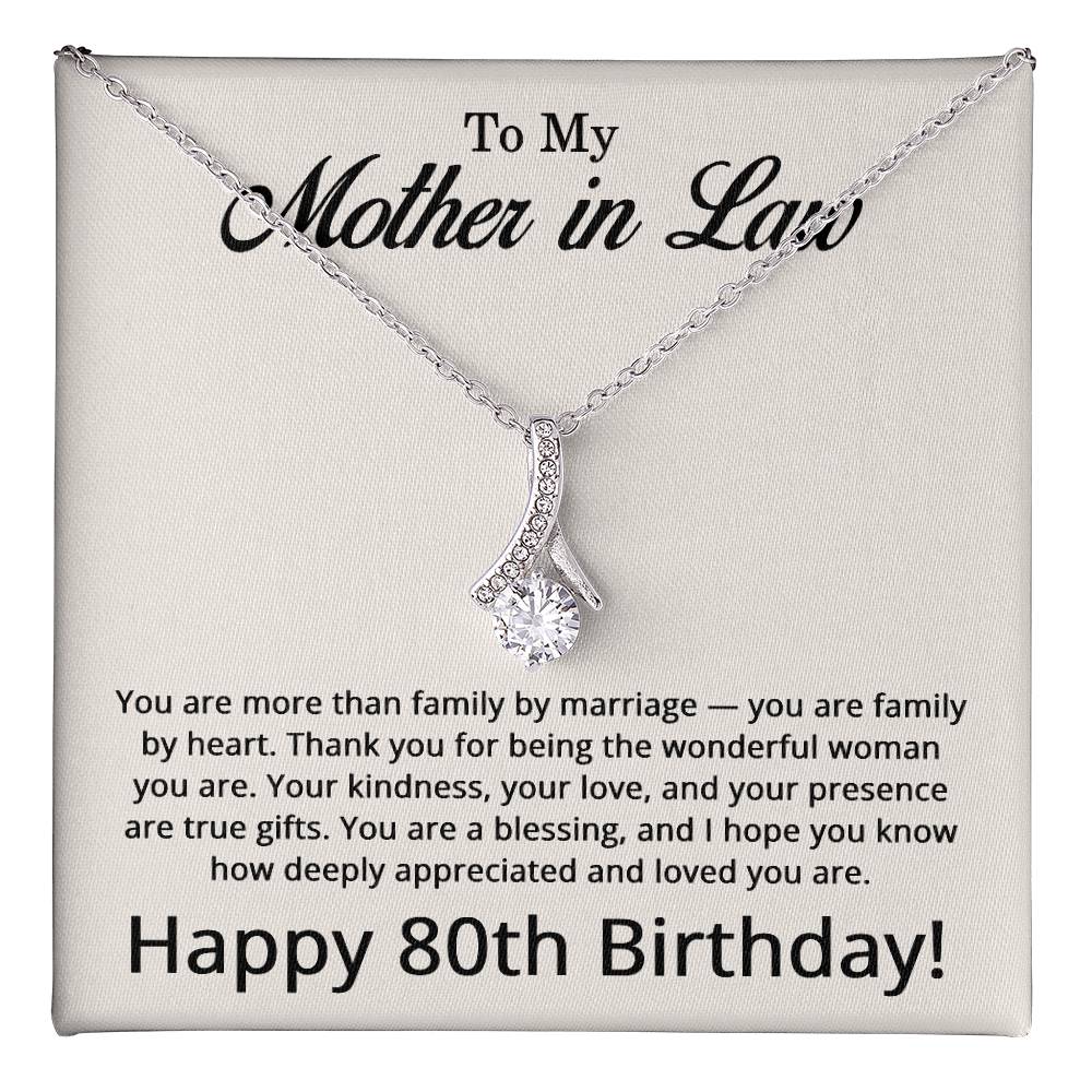 80th Birthday Gifts for Mother in Law - To My Mother in Law Necklace