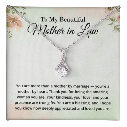 Mother in Law Gifts - To My Beautiful Mother in Law Necklace Jewelry for Her