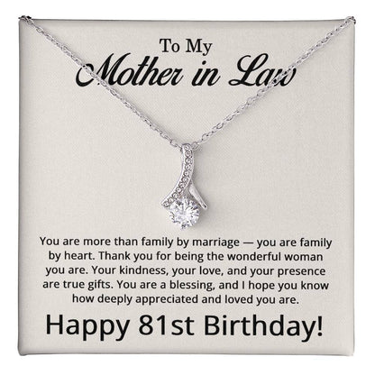 81st Birthday Gifts for Mother in Law - To My Mother in Law Necklace