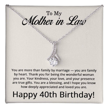 40th Birthday Gifts for Mother in Law - To My Mother in Law Necklace