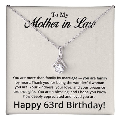63rd Birthday Gifts for Mother in Law - To My Mother in Law Necklace