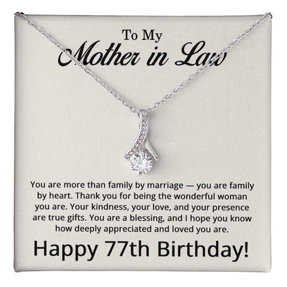 77th Birthday Gifts for Mother in Law - To My Mother in Law Necklace