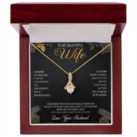 Load image into Gallery viewer, To My Beautiful Wife Necklace from Husband Wife Christmas Gifts from Husband You Will Forever Be My Queen Wife Necklace Alluring Beauty Pendant ShineOn Fulfillment
