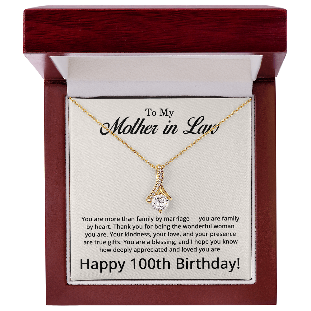 100th Birthday Gifts for Mother in Law - To My Mother in Law Necklace