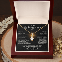 Load image into Gallery viewer, To My Daughter Necklace from Dad Daughter Gift from Father to  Daughter Jewelry with Pendant Braver Stronger
