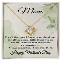 Load image into Gallery viewer, Mother's Day Love Knot Necklace for Mom – Heartfelt Thank You Gift for Mom with Message Card
